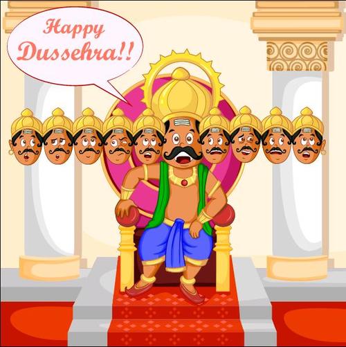 Hindu festival Dussehra vectors