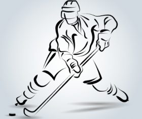 Hockey player silhouette vector