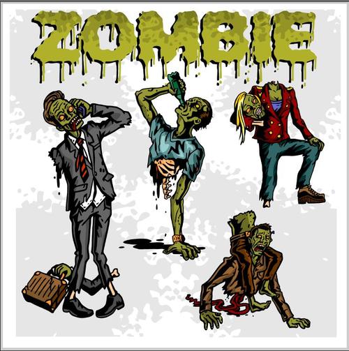 Horror cartoon zombie vectors