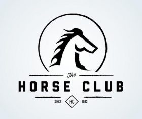 Horse club logo vector