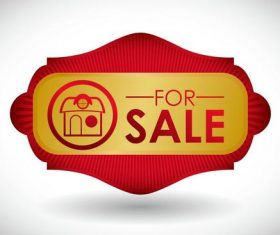 House for sale label vector