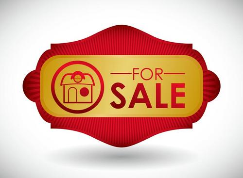 House for sale label vector