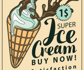 Ice cream flyer vector material