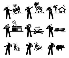 Icon various disasters vector