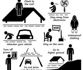 In case of flood cartoon icon vector