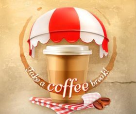 Instant coffee cover vector