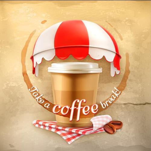 Instant coffee cover vector
