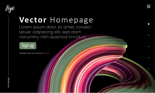 Internet home page design of template vectors