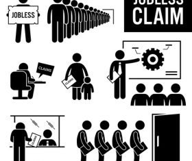 Jobless claim icon vector
