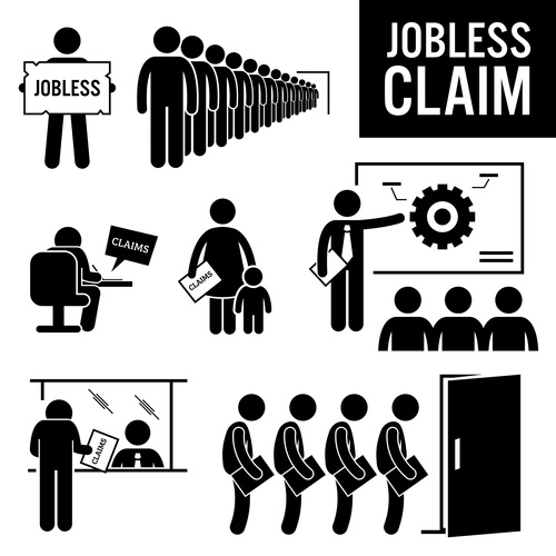 Jobless claim icon vector