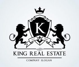 King real estate logo vector