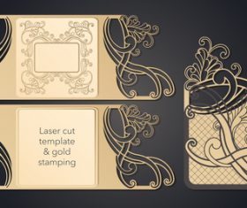 Laser cut template gold stamping style vectors