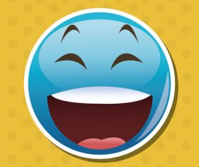 Laugh out loudly emoticon icon vector