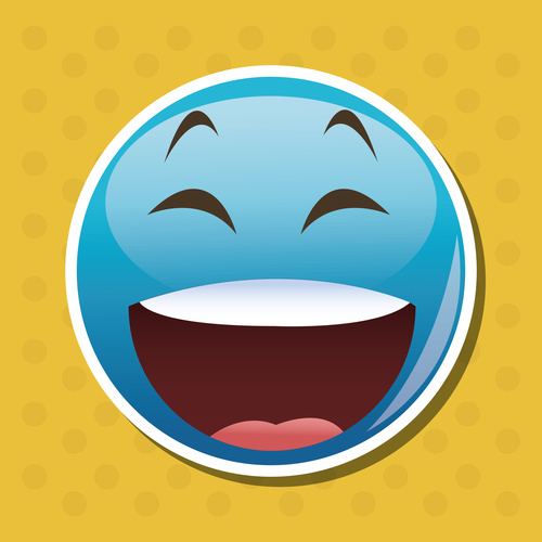 Laugh out loudly emoticon icon vector