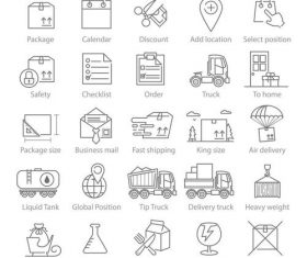 Logisctics and Delivery icons vector