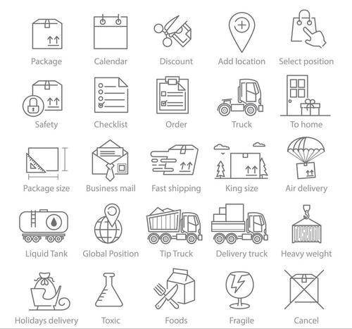 Logisctics and Delivery icons vector