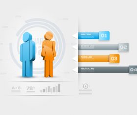 Male to female ratio Infographics Vector