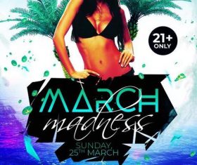 March madness flyer psd template