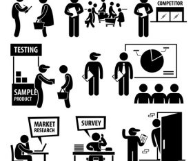Market research cartoon icon vector