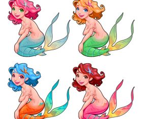 Mermaids cartoon vectors