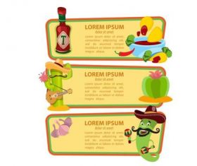 Mexican cartoon banner vector