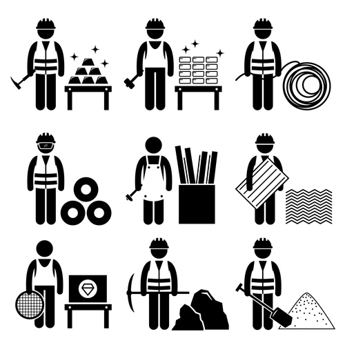 Miner cartoon icon vector