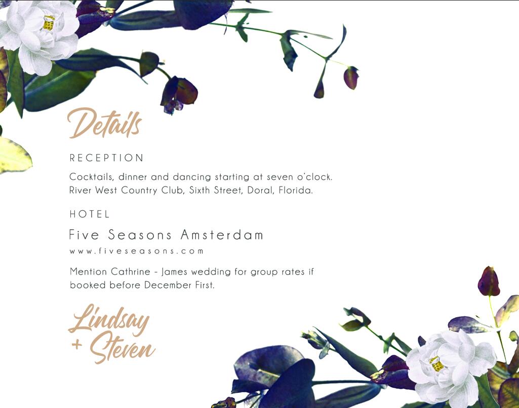 Modern flowers Invitation card template