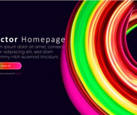 Multicolor website template vector homepage design vectors