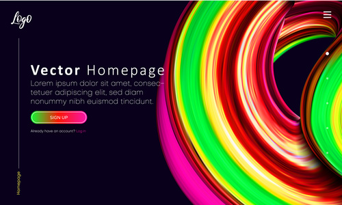 Multicolor website template vector homepage design vectors