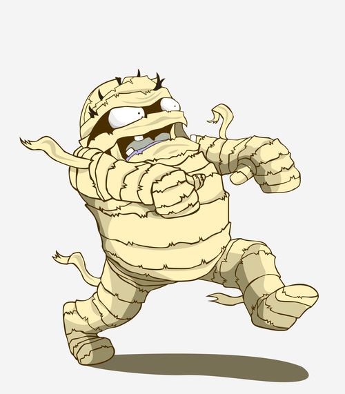 Mummy running Character vector and illustration