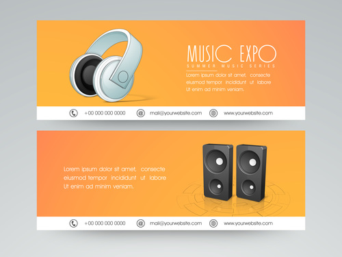 Music expo banner vector