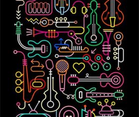 Music neon abstract vector