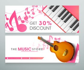 Music store banner vector