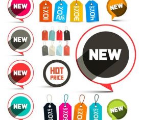 New price stickers vectors