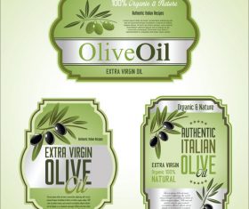 Olive oil labels and design elements vector