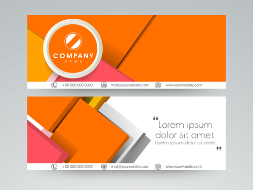 Orange website Header and Banner vector