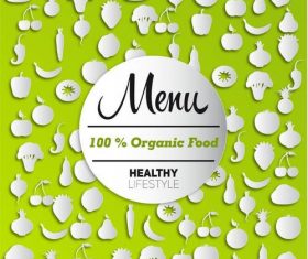 Organic food menu silhouette vectors
