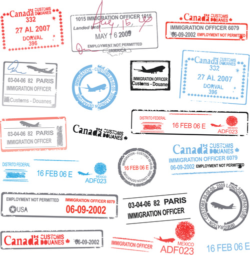 Passenger style stamp vectors