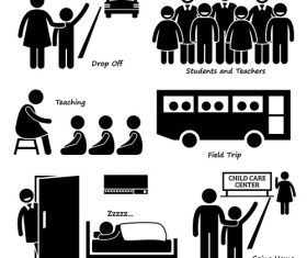 People silhouette life icon vector