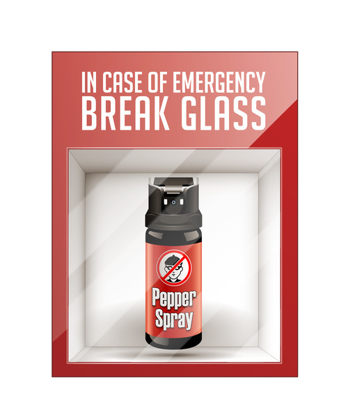 Pepper spray inside the box vector