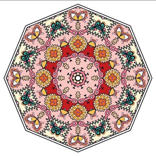 Pink mandala ornament pattern vector