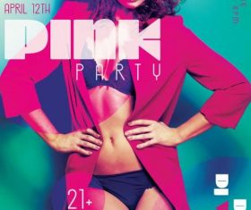 Pink party night psd template