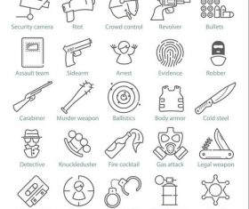 Police icons vector