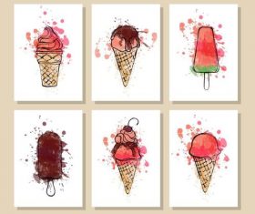 Popsicle and ice cream sketch banner vector