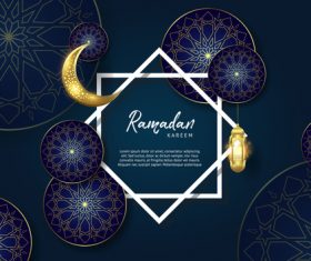 Ramadan kareem with eid mubarak festival design vector