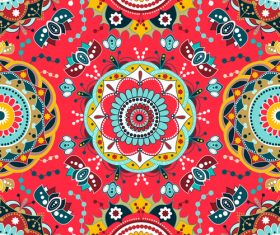 Red Floral seamless pattern vectors