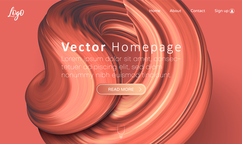Red Internet home page template design vectors