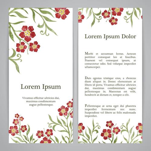 Red Small flower Pattern banner vector