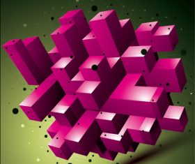 Red abstract 3d graphic vector