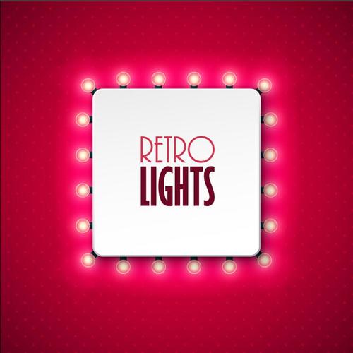Red background square lights vector
